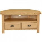 Sherbourne Oak Corner TV Stand Natural