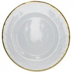 Gold Rim Glass Charger Plate Clear