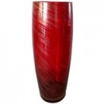 Red and Gold Glitter Studio Glass Vase Red