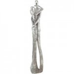 Silver Resin Couple Sculpture Silver