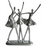 Silver Ballet Dancers Sculpture Silver