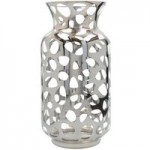 Silver Spot Glass Vase Silver