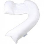 Dreamgenii White Cotton Jersey Pregnancy Support and Feeding Pillow White
