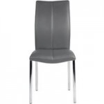 Nantes PU Grey Pair of Dining Chairs Grey