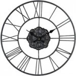 Round Roman Numeral Wall Clock Black