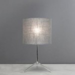 Harby Grey Table Lamp Chrome