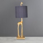 Elements Malmo Grey Giraffe Table Lamp Gold