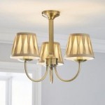 Reeded Champagne 3 Light Fitting Antique Brass