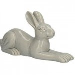 Ceramic Lying Hare Ornament Grey