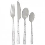 Marble Effect 16 Piece Cutlery Set Silver