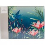 Hummingbird Pack of 4 Teal Glass Placemats Green