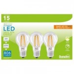 Dunelm Pack of 3 6W LED ES Filament Pearl Bulbs Clear