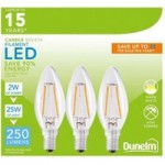 Dunelm Pack of 3 2W LED SES Filament Candle Bulbs Clear