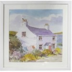 Annabel Burton Cottage Framed Print Multi Coloured