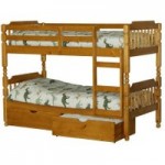 Spindle Pine Bunk Bed with Drawers Natural