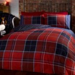 Rapport Home Argyle Red Check Duvet Cover and Pillowcase Set Red