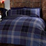 Rapport Home Argyle Blue Check Duvet Cover and Pillowcase Set Blue