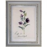 Impressionist Floral Linen Print Purple