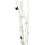 White Twig Lights with Purple Butterflies White