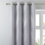 5A Fifth Avenue Fulton Grey Chenille Eyelet Curtains Grey