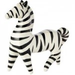 Zebra Resin Sculpture Black and White