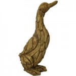 Driftwood Resin Duck Ornament Light Brown