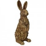 Driftwood Resin Rabbit Ornament Light Brown