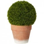 Artificial Potted Topiary Ball Green