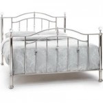 Serene Ashley Metal Nickel Bed Frame Silver