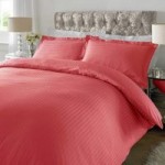 Xquisite Home Sateen Rose Pink Stripe 300 Thread Count Duvet Cover and Pillowcase Set Pink