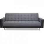 Ruben Fabric and Faux Leather Sofa Bed Grey