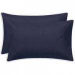 Luxury Brushed Cotton Navy Housewife Pillowcase Pair Navy