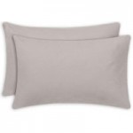 Luxury Brushed Cotton Silver Housewife Pillowcase Pair Silver