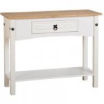 Corona White Console Table with Drawer White