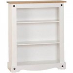 Corona Pine White Low Bookcase White/Brown