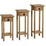 Corona Pine Set of 3 Plant Stands Natural