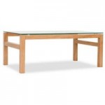 Tribeca Oak Glass Top Coffee Table Natural