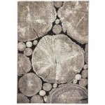 Beige and Black Woodland 6318 Rug Grey