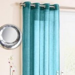 Marrakesh Teal Pair of Eyelet Voile Curtains Blue