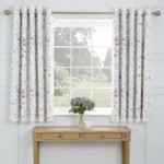 Dorma Botanical Wildflower Blackout Eyelet Curtains White