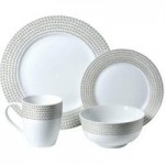 Catherine Lansfield 16 Piece Dinner Set Silver Silver