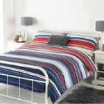 Riva Paoletti Lymington Blue and Red Duvet Cover and Pillowcase Set Blue