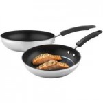 Stainless Steel Twin Pack Frying Pans Silver