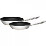 Infinity Stainless Steel Twin Pack Frying Pans Silver