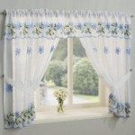 Daisy Blue Slot Top Curtain Window Set Blue