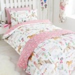 Portfolio Home Kids Club Horse Show Duvet Cover and Pillowcase Set White / Pink