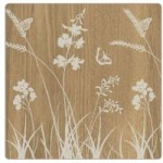 Set of 4 Wood Effect Placemats Natural