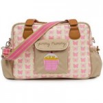 Pink Lining Yummy Mummy Butterfly Changing Bag Brown and Pink