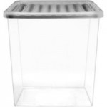 55L Plastic Storage Box Silver
