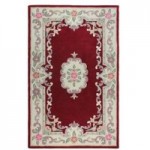 Red Lotus Premium Aubusson Rug Red